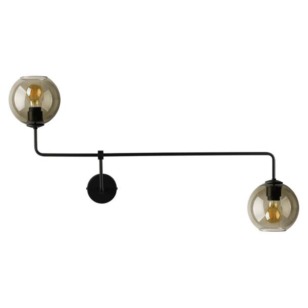 MONACO II stenska svetilka E27 črna/dimljena