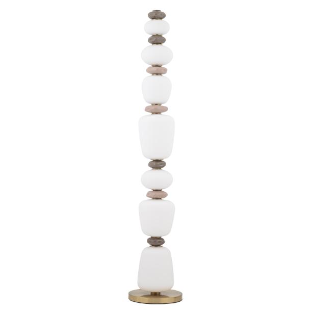 CERAMIC stoječa svetilka LED 34W toplo bela podolgovata siva/rjava